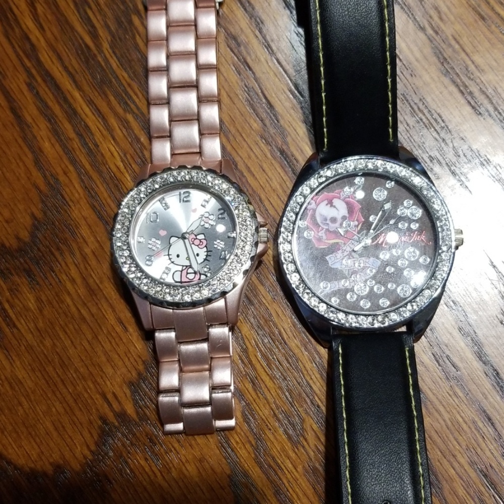 Hello kitty and Miami ink watches